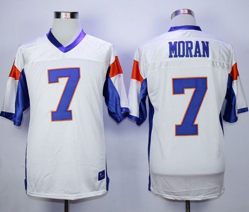 Blue Mountain State #7 Alex Moran White Stitched Football Jersey - Click Image to Close